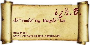 Örmény Bogáta névjegykártya